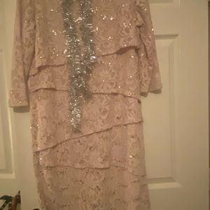 Champagne Formal mid sleeve with sequins